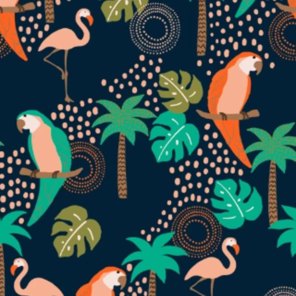 Tropical Birds Vintage Pinup Retro Jumpsuit by Retrolicious - Picture 2 of 5